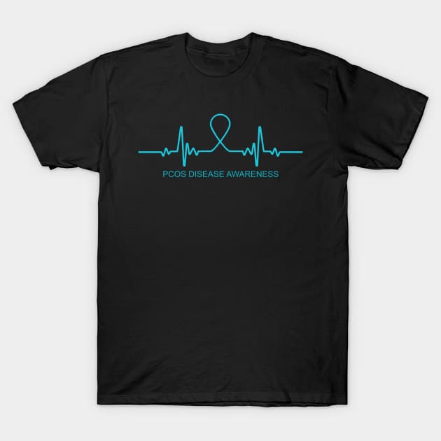 PCOS Awareness Heartbeat - In This Family We Fight Together T-Shirt by BoongMie